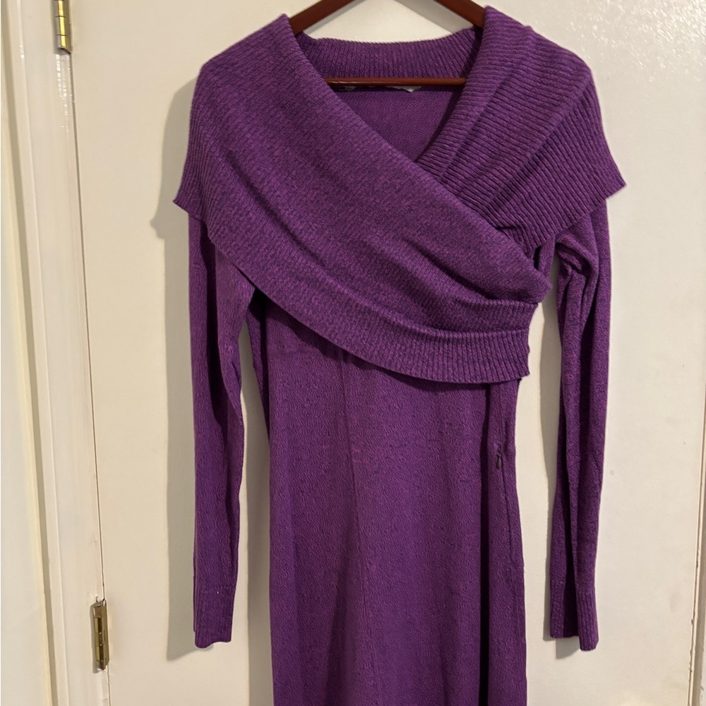 EUC Athleta Sochi Cowl Neck Sweater Vest | Purple (raspberry) | Size Medium - Picture 8 of 14